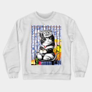 Cute and Funny Convict Kitty Crewneck Sweatshirt